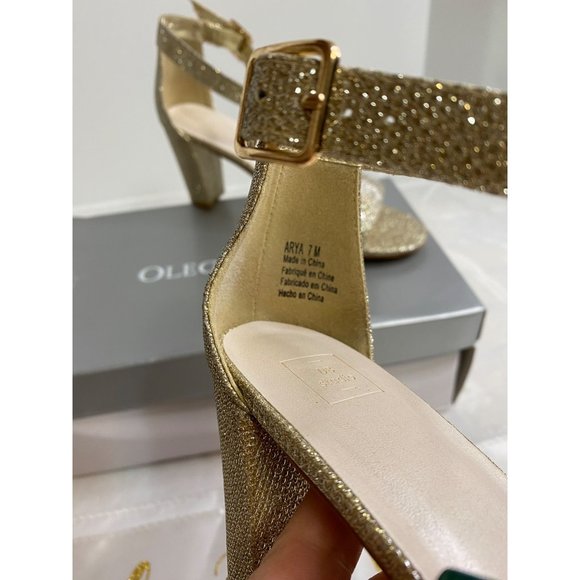 Oleg Cassini Emberly Heels Size 7 Gold - Picture 4 of 7